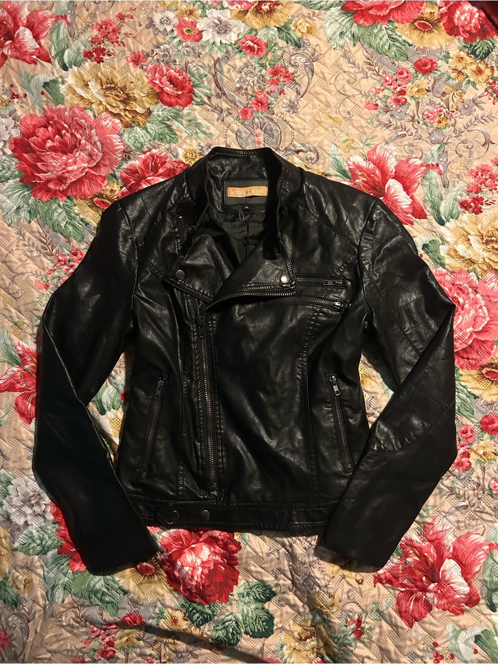 Stylish Black Leather Moto Jacket - Women